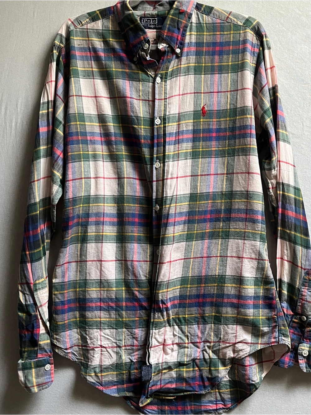 Vintage Ralph Lauren Plaid Button Down Long Sleeve Shirt Mens M